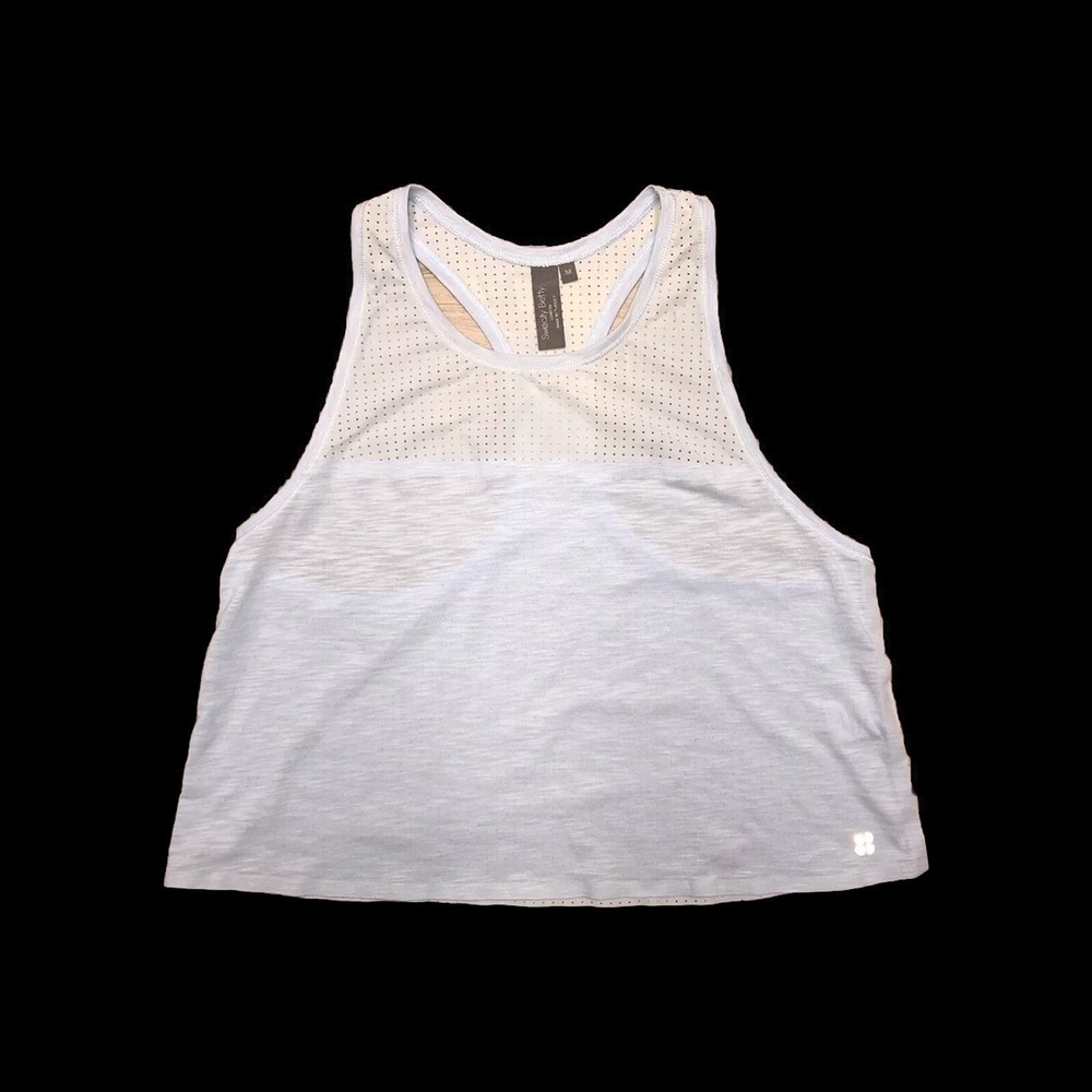 Sweaty Betty Women's M Light Blue Athletic Tank Top‎ Racer Back Perforated